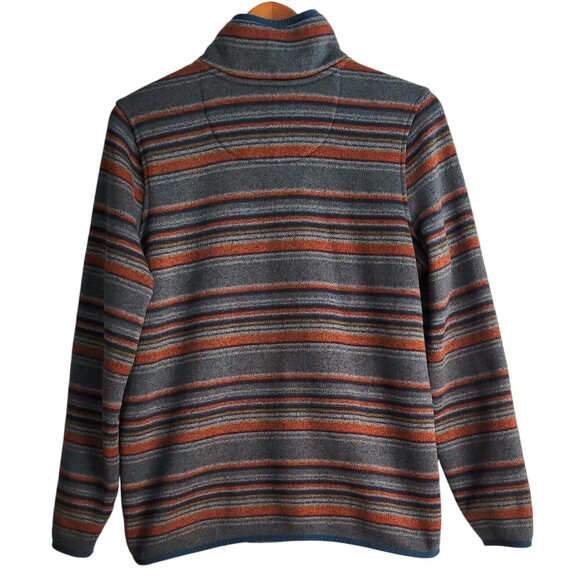 L.L. Bean Blue Orange Large Sweater Striped Pullover Blue Orange Gray w/ Pockets - Picture 7 of 7